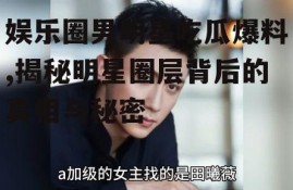娱乐圈男明星吃瓜爆料,揭秘明星圈层背后的真相与秘密