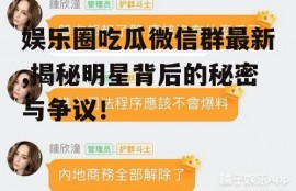 娱乐圈吃瓜微信群最新,揭秘明星背后的秘密与争议！