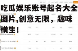 吃瓜娱乐账号起名大全图片,创意无限，趣味横生！