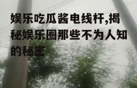 娱乐吃瓜酱电线杆,揭秘娱乐圈那些不为人知的秘密