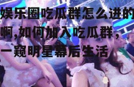 娱乐圈吃瓜群怎么进的啊,如何加入吃瓜群，一窥明星幕后生活