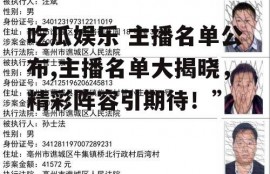 吃瓜娱乐 主播名单公布,主播名单大揭晓，精彩阵容引期待！”