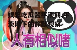 娱乐吃瓜酱平淡期,平淡期下的静默观察