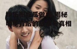 娱乐圈吃瓜做成,揭秘明星背后的故事与真相