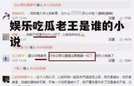 娱乐吃瓜老王是谁的小说