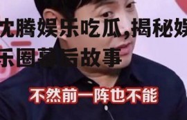 沈腾娱乐吃瓜,揭秘娱乐圈幕后故事