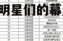 娱乐吃瓜演员名单表格,揭秘明星们的幕后故事