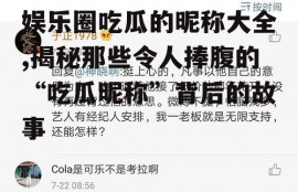 娱乐圈吃瓜的昵称大全,揭秘那些令人捧腹的“吃瓜昵称”背后的故事