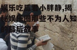 娱乐吃瓜君小胖静,揭秘娱乐圈那些不为人知的幕后故事