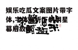 娱乐吃瓜文案图片带字体,字体解析下的明星幕后故事