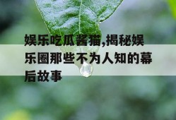 娱乐吃瓜酱猫,揭秘娱乐圈那些不为人知的幕后故事