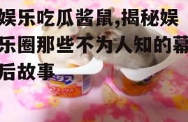 娱乐吃瓜酱鼠,揭秘娱乐圈那些不为人知的幕后故事