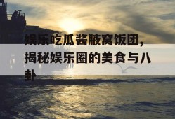 娱乐吃瓜酱腋窝饭团,揭秘娱乐圈的美食与八卦