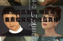 娱乐吃瓜离婚,明星夫妻离婚背后的吃瓜真相