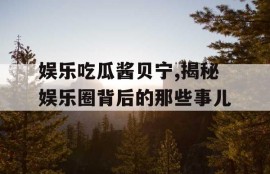 娱乐吃瓜酱贝宁,揭秘娱乐圈背后的那些事儿