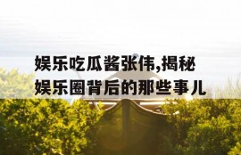娱乐吃瓜酱张伟,揭秘娱乐圈背后的那些事儿