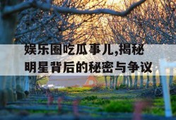 娱乐圈吃瓜事儿,揭秘明星背后的秘密与争议