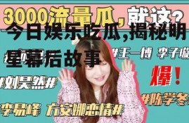 今日娱乐吃瓜,揭秘明星幕后故事
