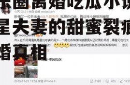 娱乐圈离婚吃瓜小说,明星夫妻的甜蜜裂痕与离婚真相