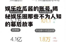 娱乐吃瓜酱的账号,揭秘娱乐圈那些不为人知的幕后故事