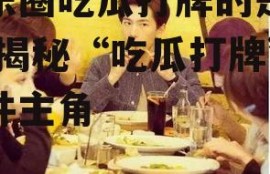 娱乐圈吃瓜打牌的是谁啊,揭秘“吃瓜打牌”事件主角