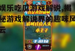 娱乐吃瓜游戏解说,揭秘游戏解说界的趣味风云