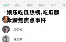 娱乐吃瓜热榜,吃瓜群众聚焦焦点事件