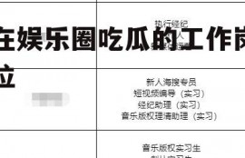 在娱乐圈吃瓜的工作岗位