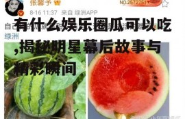 有什么娱乐圈瓜可以吃,揭秘明星幕后故事与精彩瞬间