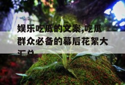 娱乐吃瓜的文案,吃瓜群众必备的幕后花絮大汇总