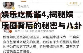 娱乐吃瓜酱4,揭秘娱乐圈背后的秘密与八卦
