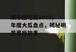 娱乐圈吃瓜2019,年度大瓜盘点，揭秘明星幕后故事