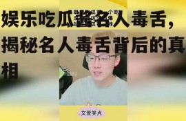娱乐吃瓜酱名人毒舌,揭秘名人毒舌背后的真相