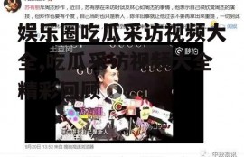 娱乐圈吃瓜采访视频大全,吃瓜采访视频大全精彩回顾