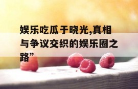 娱乐吃瓜于晓光,真相与争议交织的娱乐圈之路”