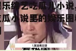 娱乐综艺吃瓜儿小说,吃瓜小说里的娱乐圈秘闻