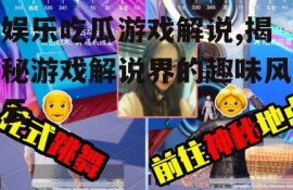 娱乐吃瓜游戏解说,揭秘游戏解说界的趣味风云