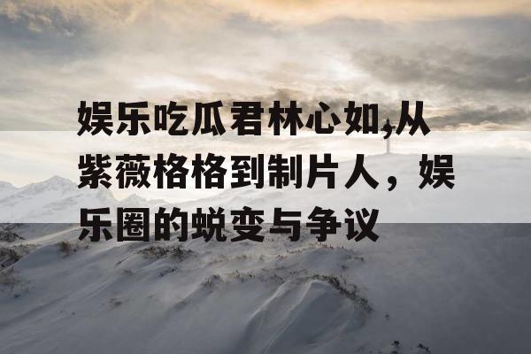 娱乐吃瓜君林心如,从紫薇格格到制片人，娱乐圈的蜕变与争议