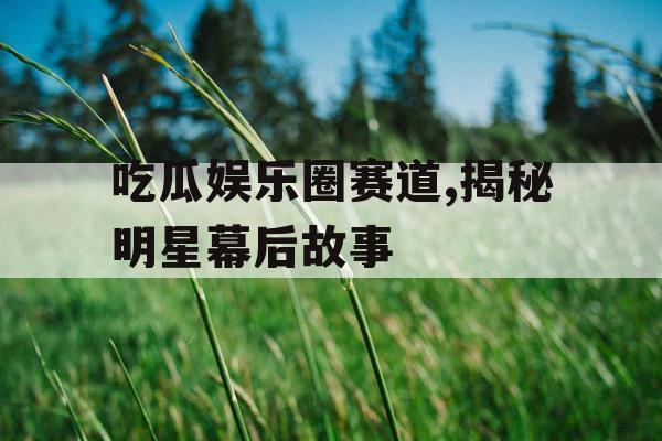 吃瓜娱乐圈赛道,揭秘明星幕后故事