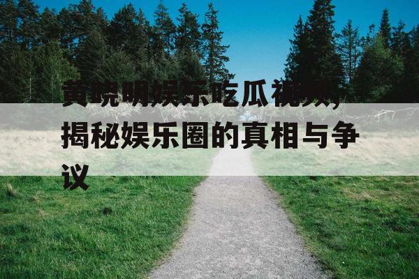 黄晓明娱乐吃瓜视频,揭秘娱乐圈的真相与争议