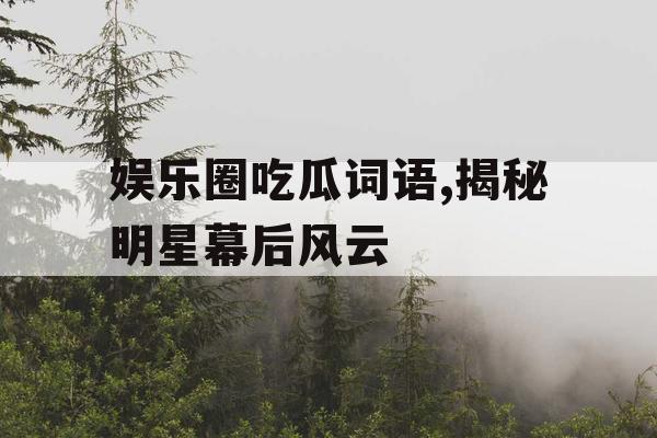 娱乐圈吃瓜词语,揭秘明星幕后风云