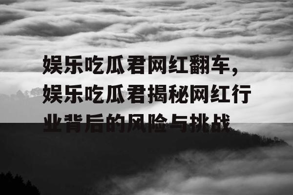 娱乐吃瓜君网红翻车,娱乐吃瓜君揭秘网红行业背后的风险与挑战