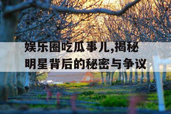 娱乐圈吃瓜事儿,揭秘明星背后的秘密与争议