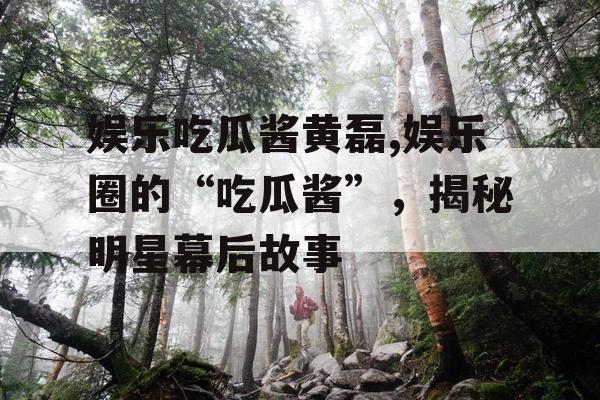 娱乐吃瓜酱黄磊,娱乐圈的“吃瓜酱”，揭秘明星幕后故事